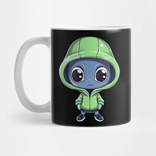 Cool Alien with a Hooded Pullover design #3 Mug